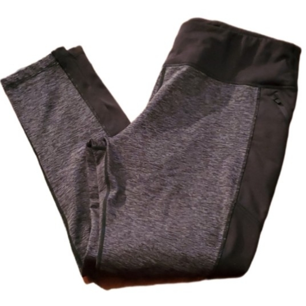 Athletic Works Leggings Pants Size XL 16/18 Work Out Yoga Black Gray